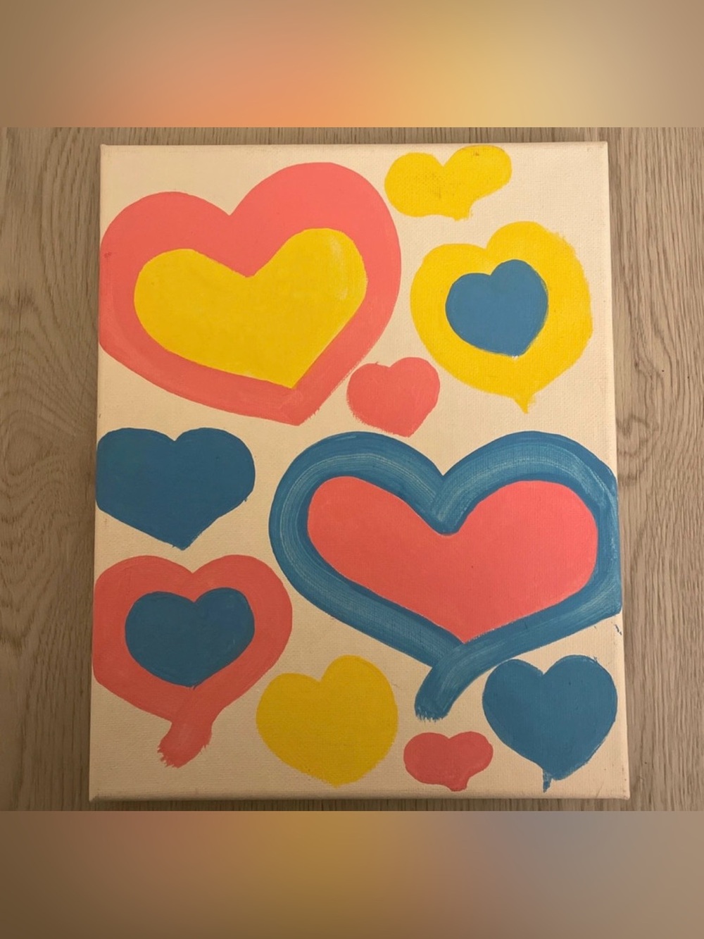 Heart design canvas painting